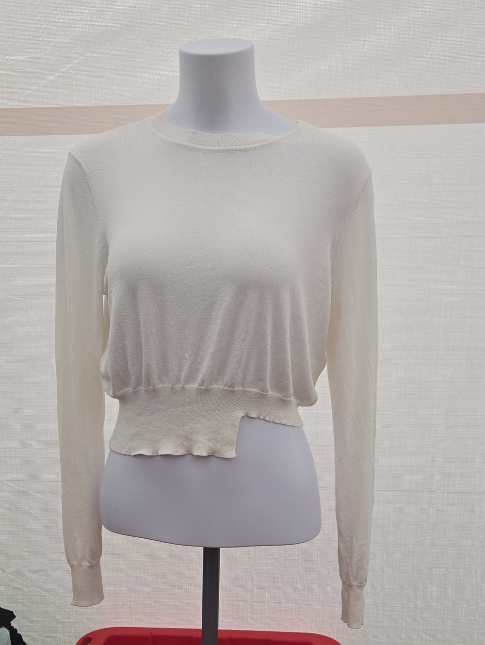 Source Unknown Cream Long-Sleeve Cropped Top